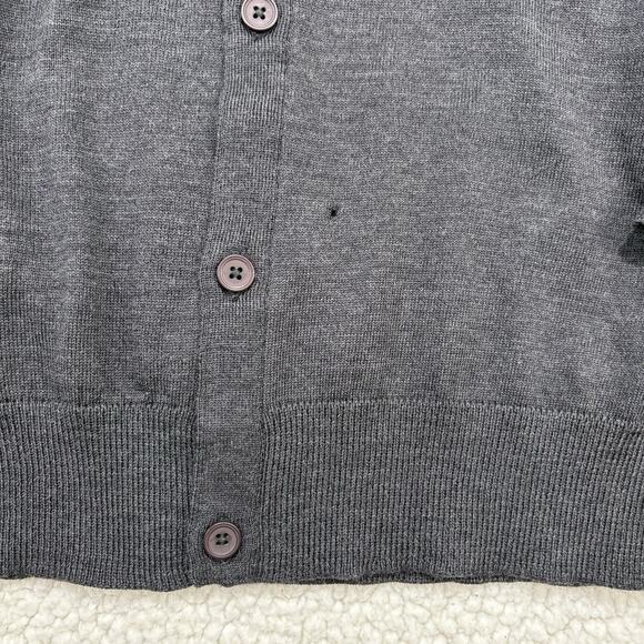 Structure 100% Fine Italian Merino Wool Button Up Grey Cardigan Sz L FLAWS READ - Picture 4 of 9